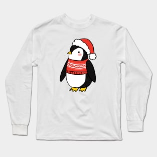 Christmas cute penguin illustration Long Sleeve T-Shirt